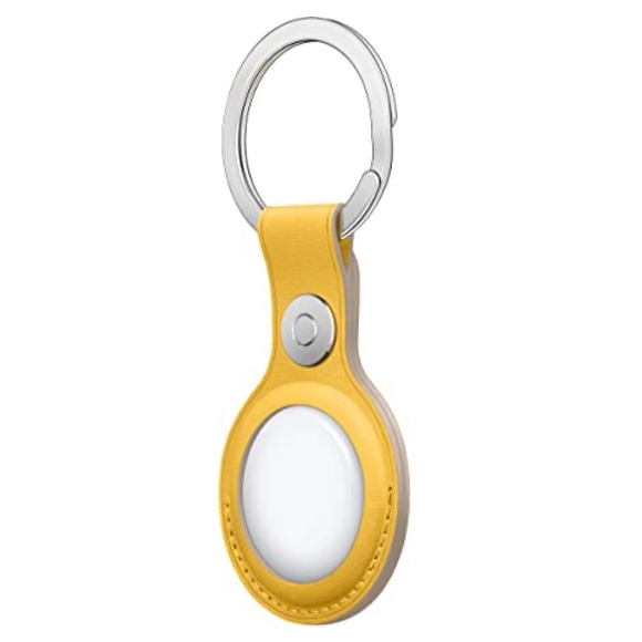 NWT authentic Apple AirTag Leather Key Ring - meyer lemon yellow - Picture 3 of 4